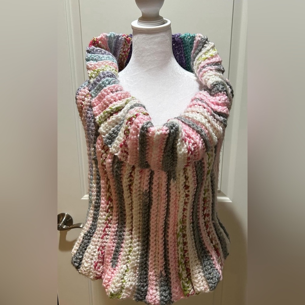 Hand-made crochet snood/cowl